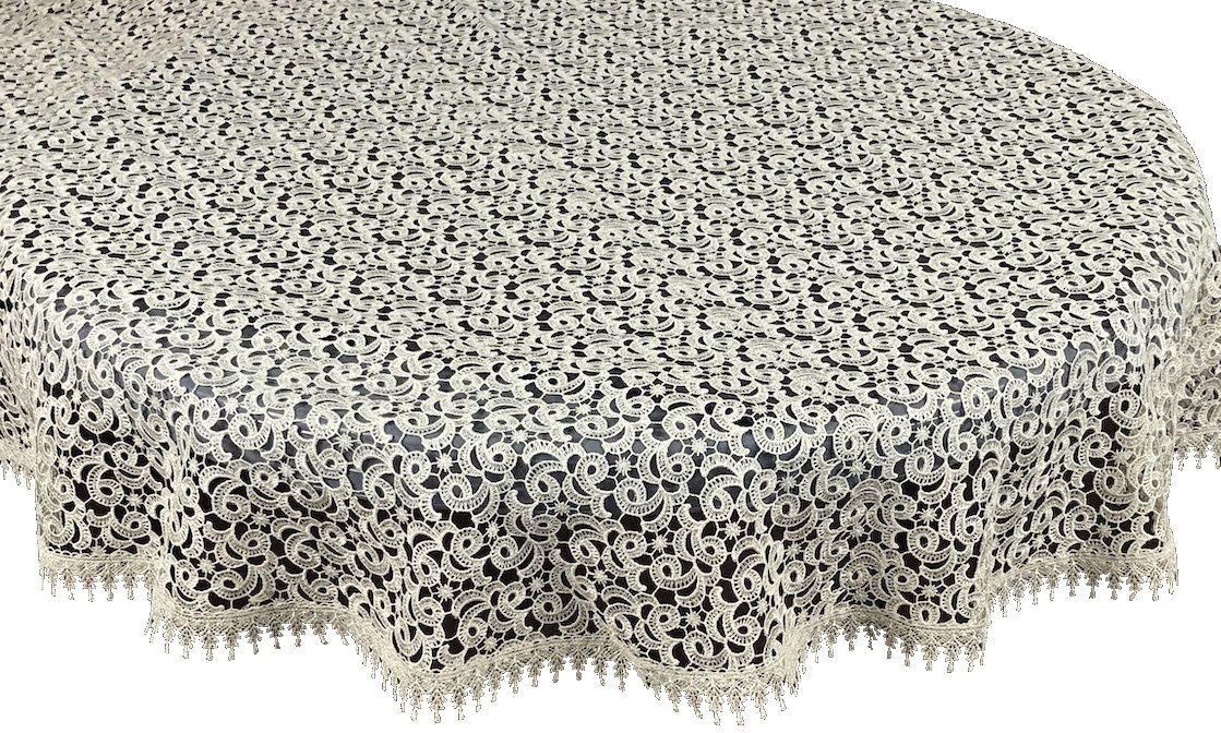 Obrus z gipiury, 130x170, ecru geometryczny, GB01-2