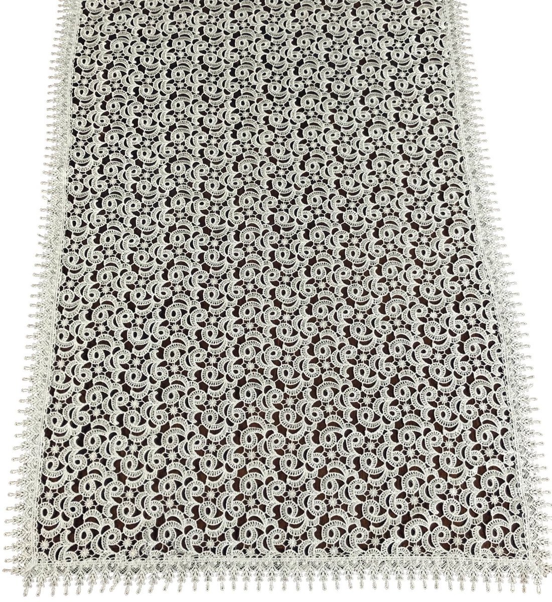 Bieżnik z gipiury, 90x200, ecru geometryczny, GB01-2