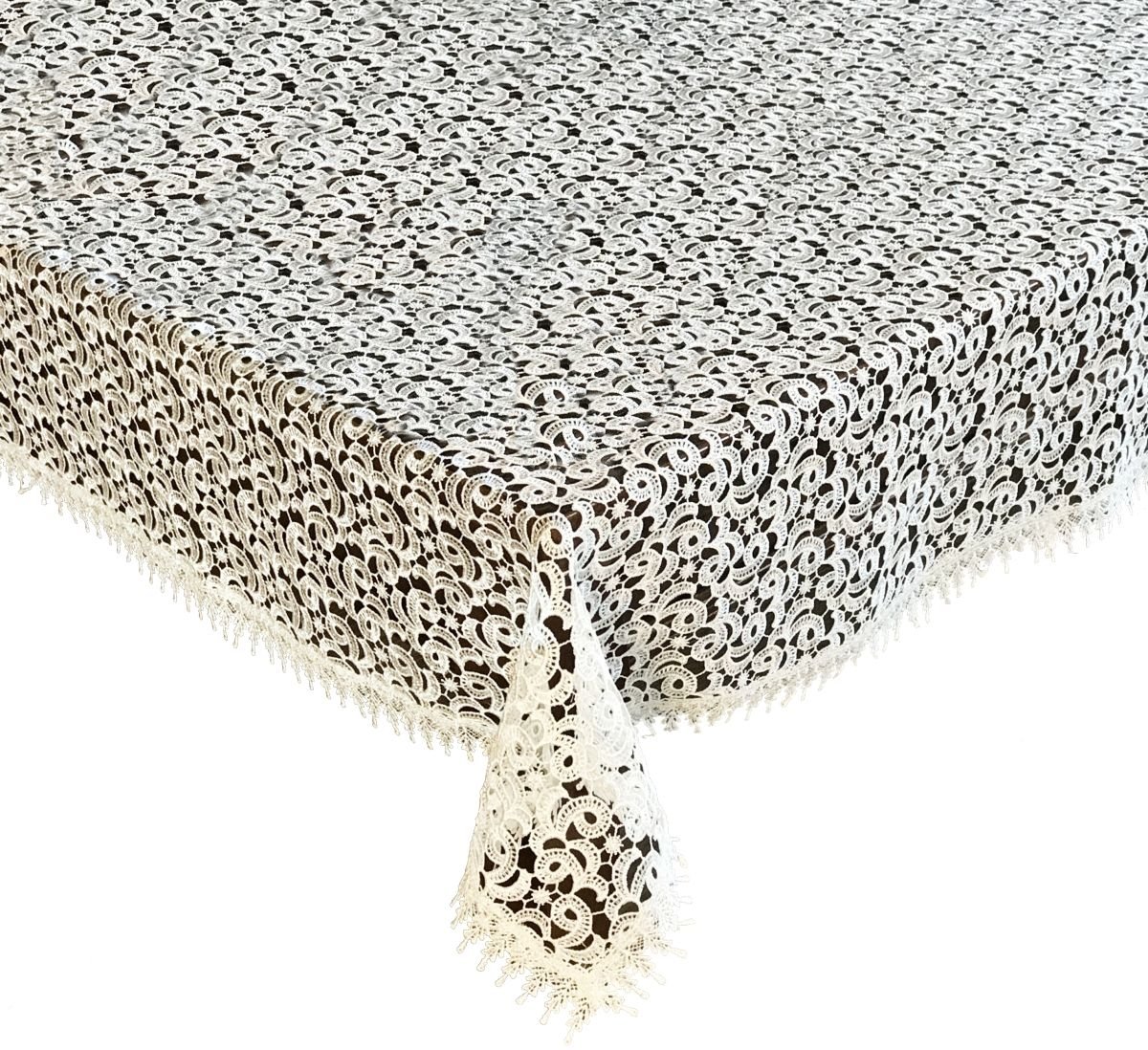Obrus z gipiury, 130x170, ecru geometryczny, GB01-2