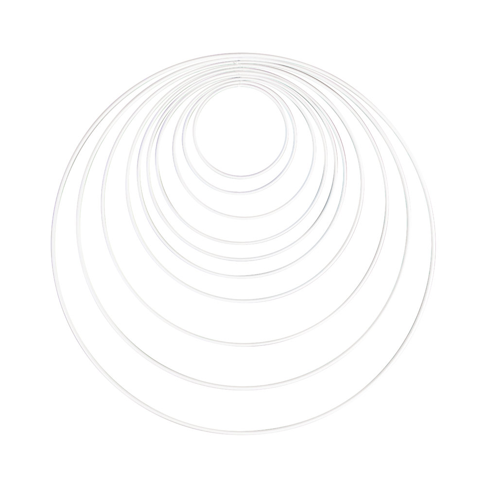 Obręcz metalowa, zestaw, biała, 10 szt.