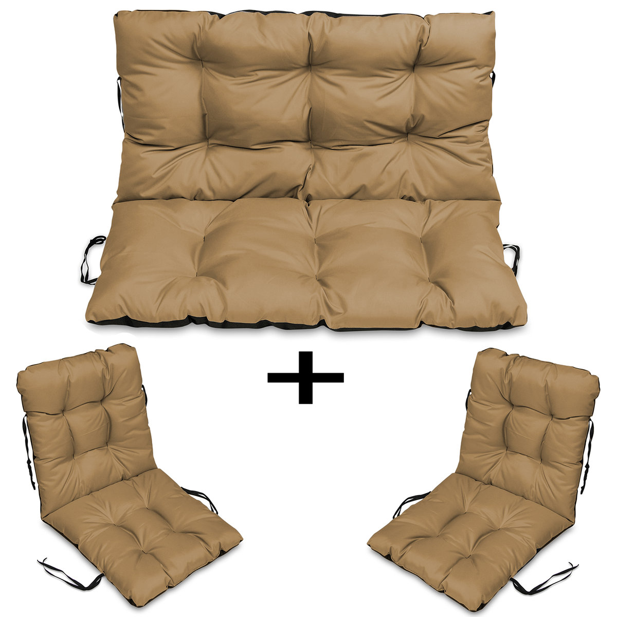Poduszki Na Meble Rattan 120X60X50 Zestaw 2+1 Beż