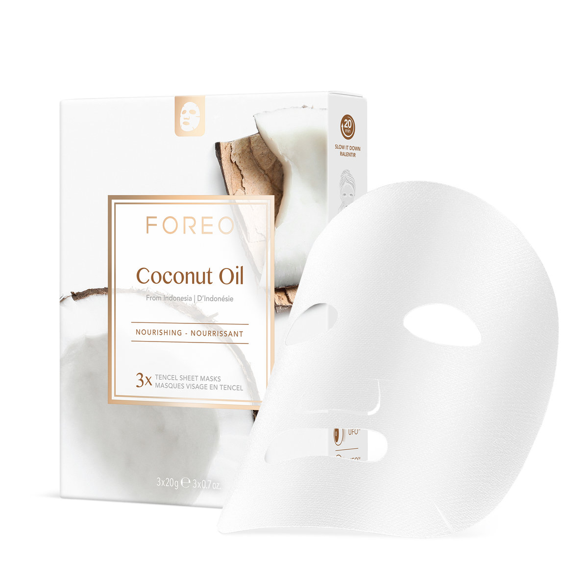 Foreo Coconut Oil - maska do twarzy na tkaninie 3szt