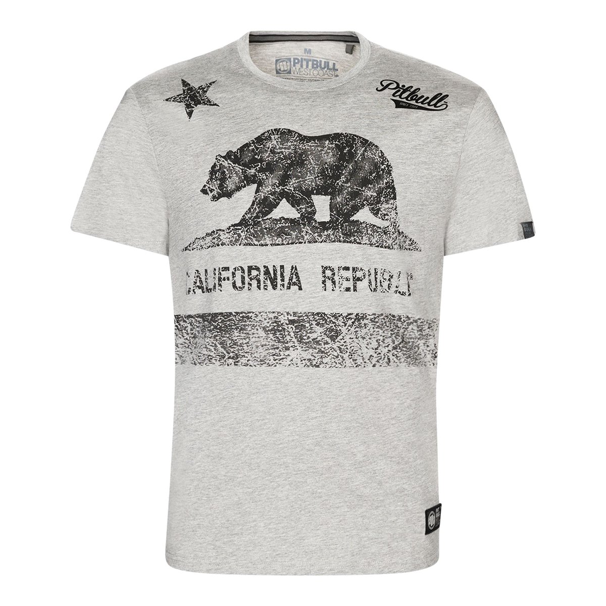 T-shirt męski Pitbull California szary 216011150004 XL