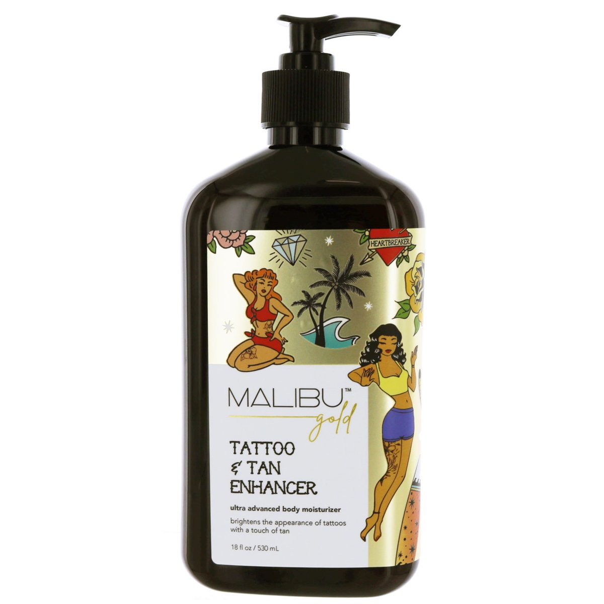 Malibu, Tan Gold Tattoo & Tan Extender, Balsam Do Ciała, 530ml