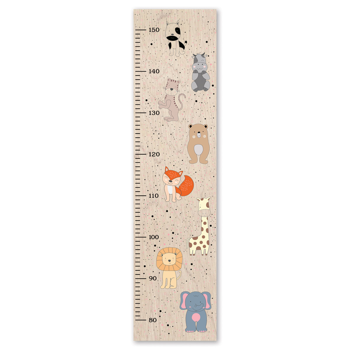Drewniana miarka wzrostu dla dzieci LEW SŁOŃ