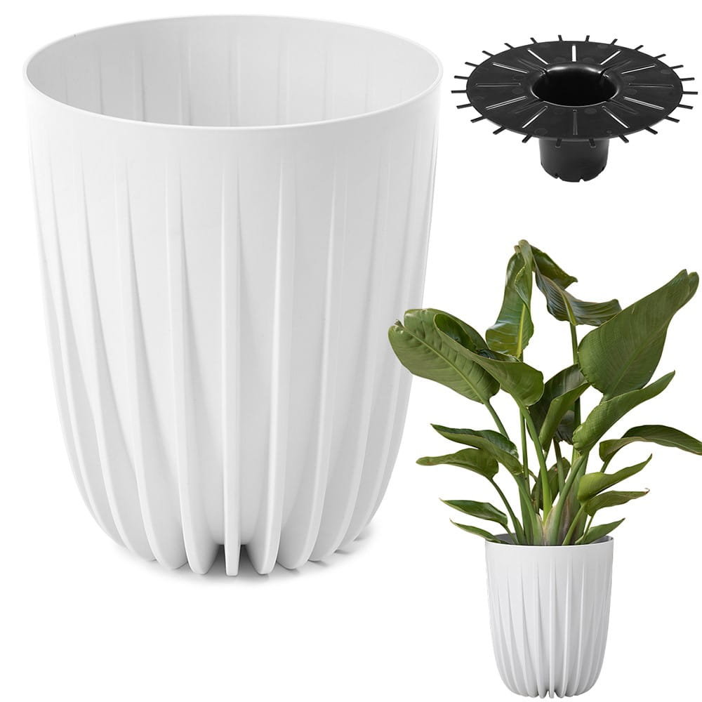 Doniczka plastikowa Mira śr.39 cm biała Lamela