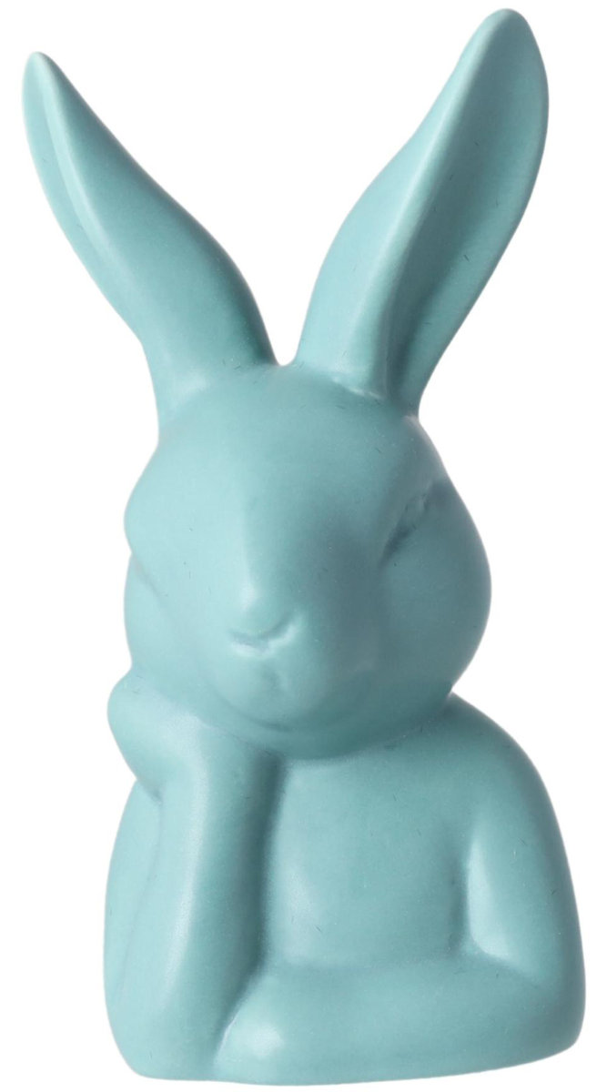 Królik ceramiczny, matowy, zielony, 27x15x13 cm