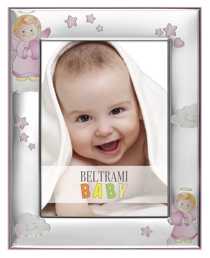 beltrami Ramka dziecięca z Aniołkami | Rozmiar: 9x13 cm | Kolor: Różowy | SKU: BC3814/3R