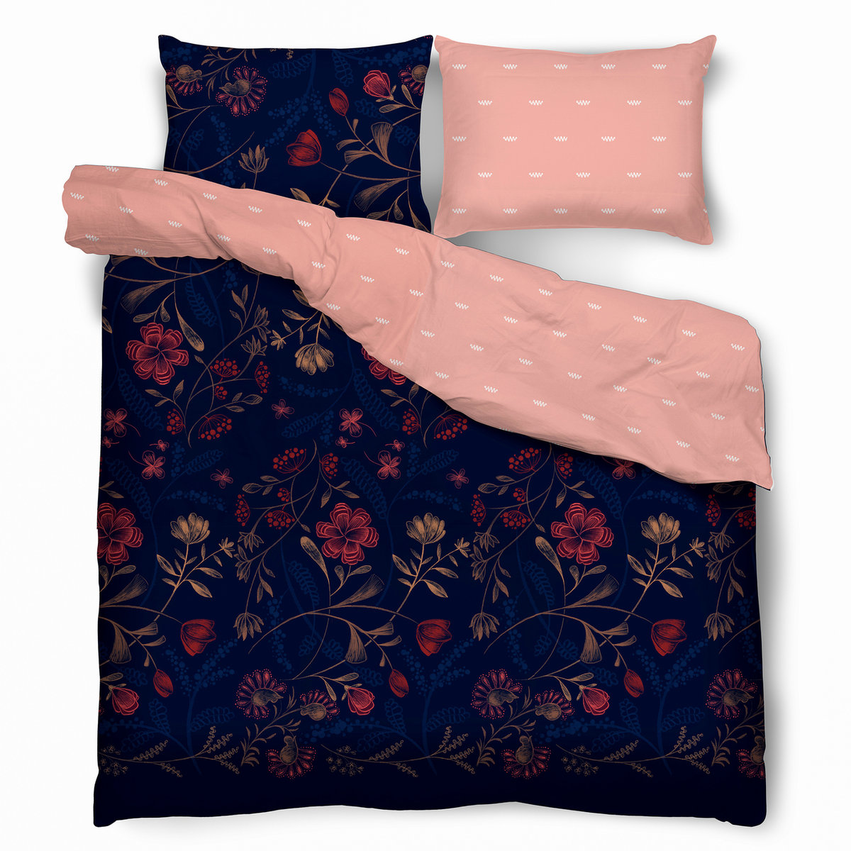 Komplet pościeli Miss Lucy Sweet Dream Navy Blue 220x200 cm 2x70x80 cm