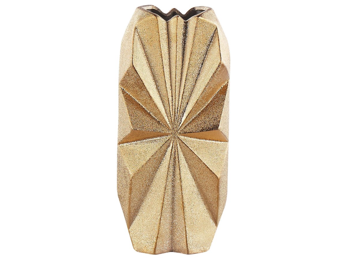 Wazon Dekoracyjny Ceramiczny 37 Cm Złoty Aelia