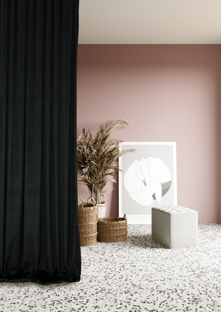 Zasłona gotowa czarna MEDIOLAN 140x270 na żabkę, tunel, agrafkę, fala