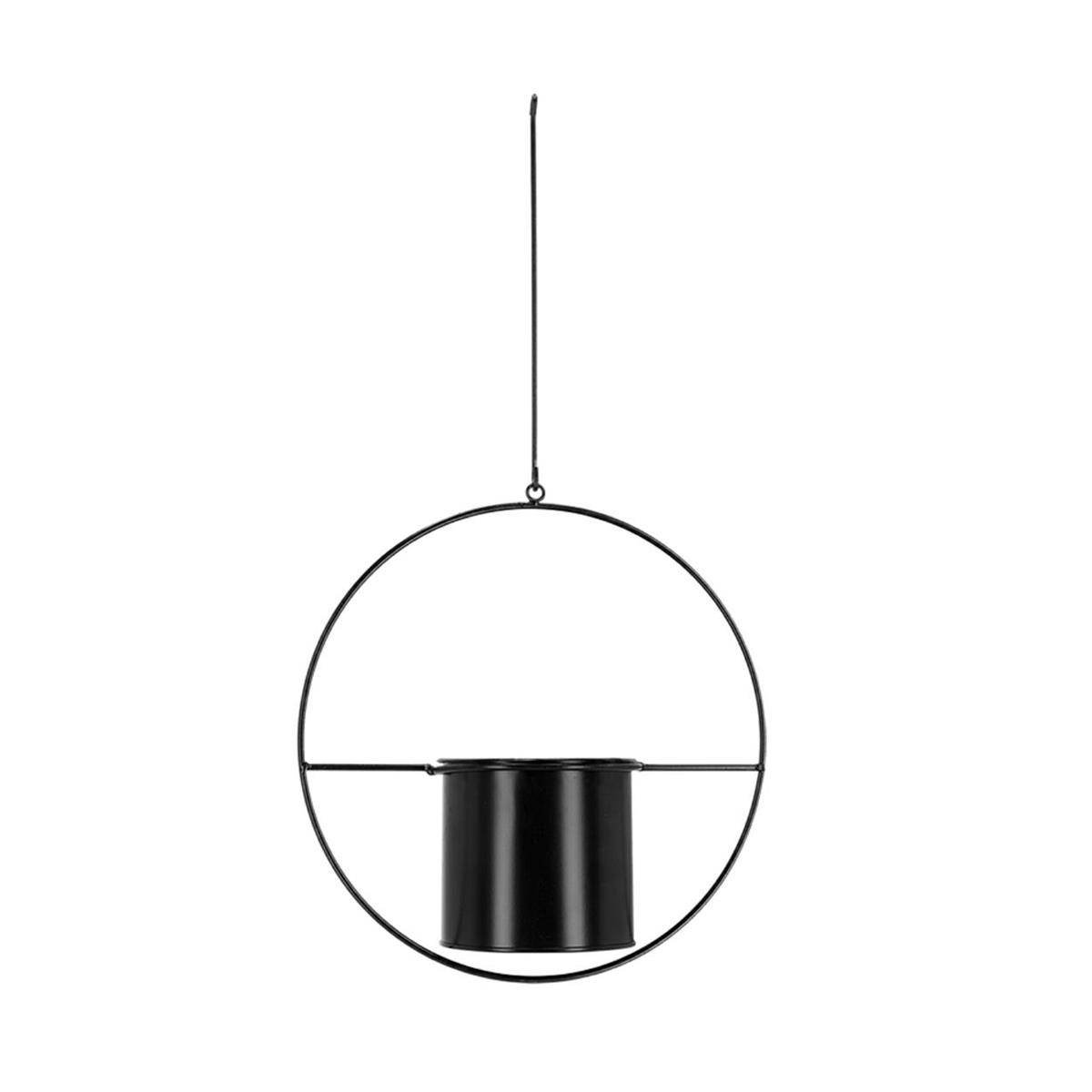Czarny wiszący kwietnik z doniczką Esschert Design Planter