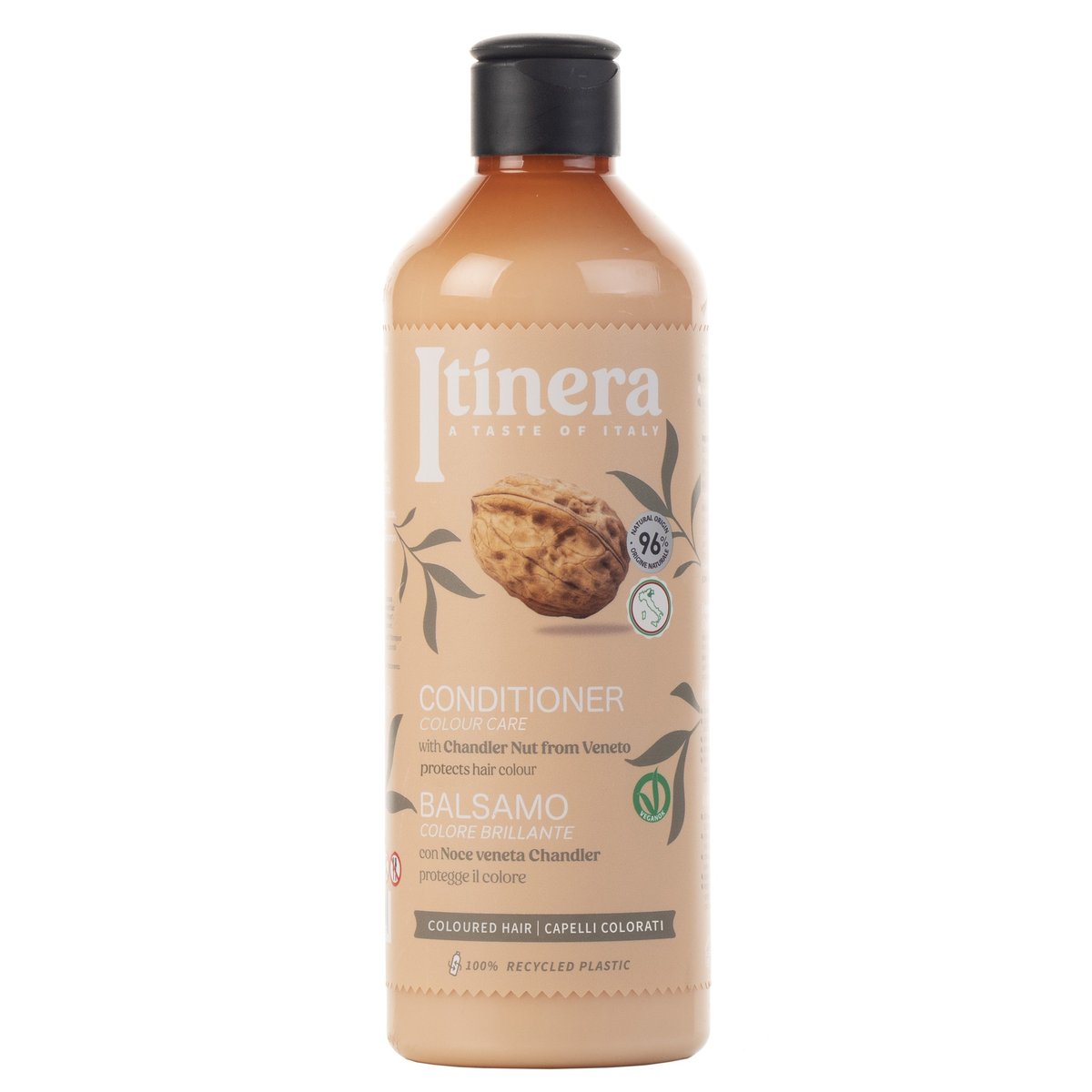 Itinera, Odżywka do włosów farbowanych z orzechem włoskim z Veneto, 96% naturalnych składników, 5x370 ml