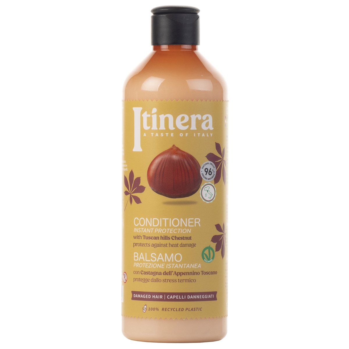 Itinera, Odżywka do włosów zniszczonych z kasztanem z toskańskich wzgórz, 96% naturalnych składników, 5x370 ml