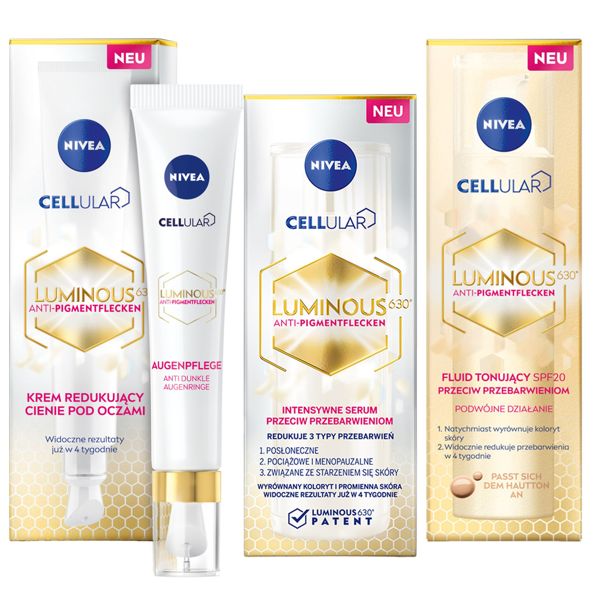 Nivea, Cellular Luminous630, Zestaw kosmetyków do pielęgnacji twarzy, 3 szt.