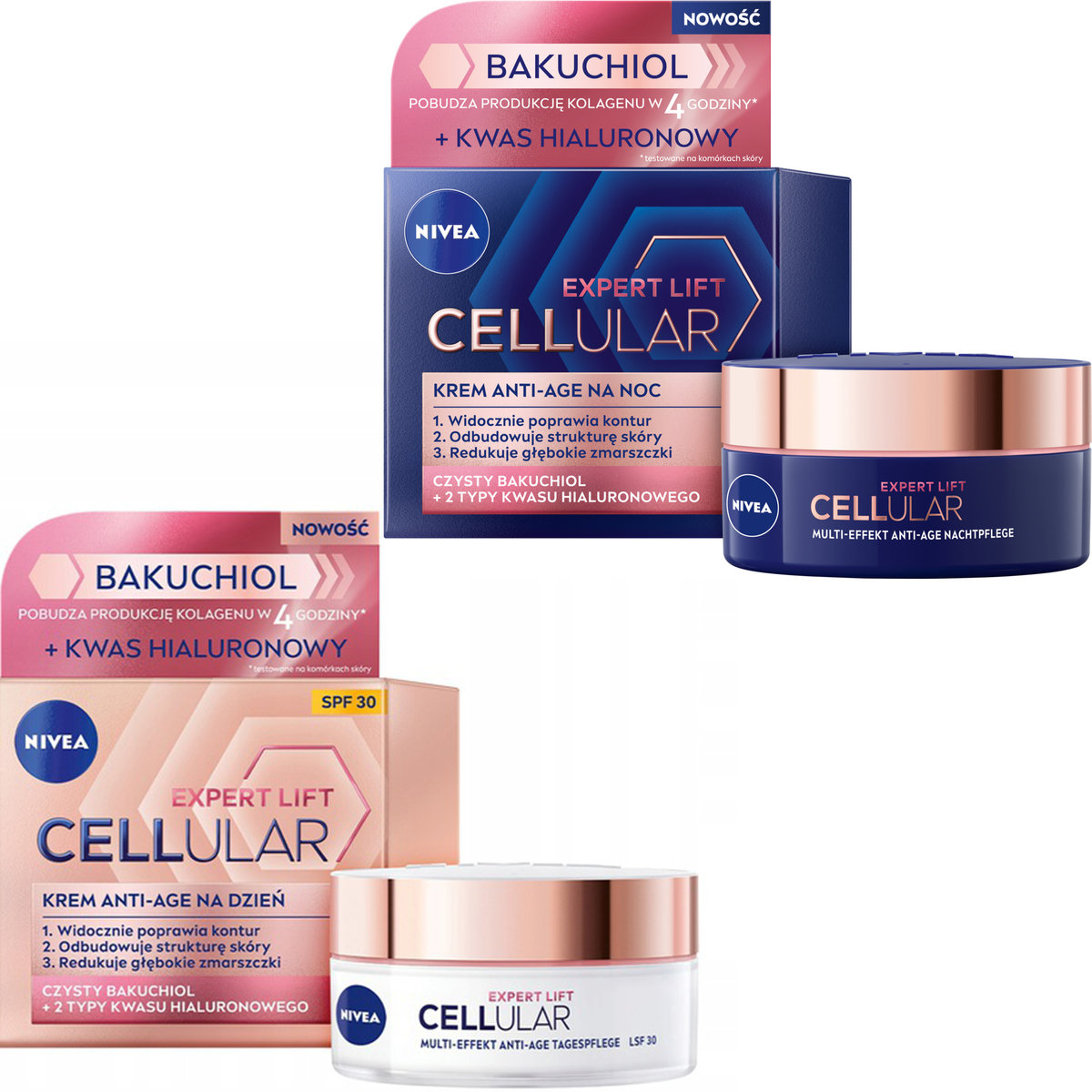 Nivea, Cellular Expert Lift Anti-Age, Zestaw kosmetyków do pielęgnacji twarzy, 2 szt.