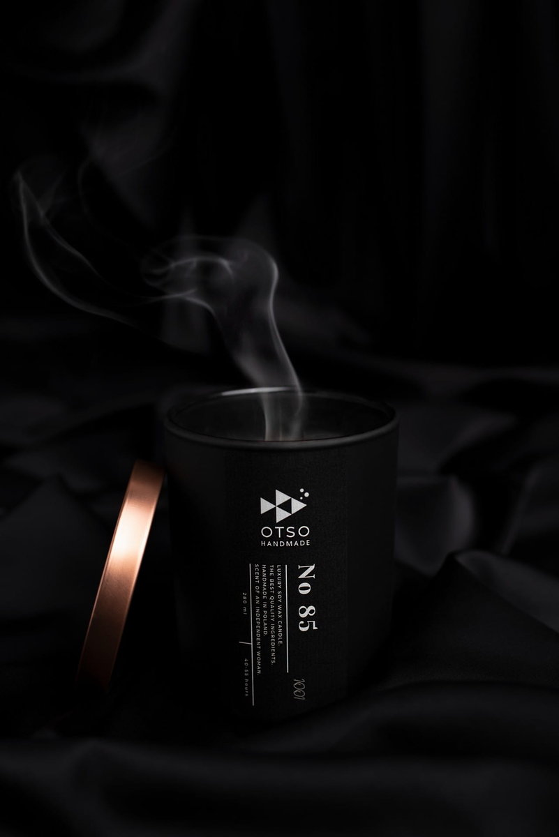 Świeca sojowa No 85 czarna - świeca sojowa zapachowa BLACK OTSO - 280 ml