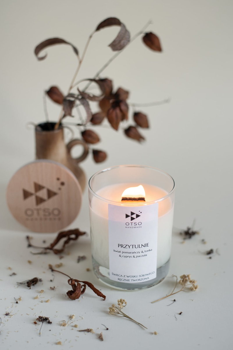 Świeca sojowa PRZYTULNIE - świeca sojowa zapachowa OTSO - 250 ml