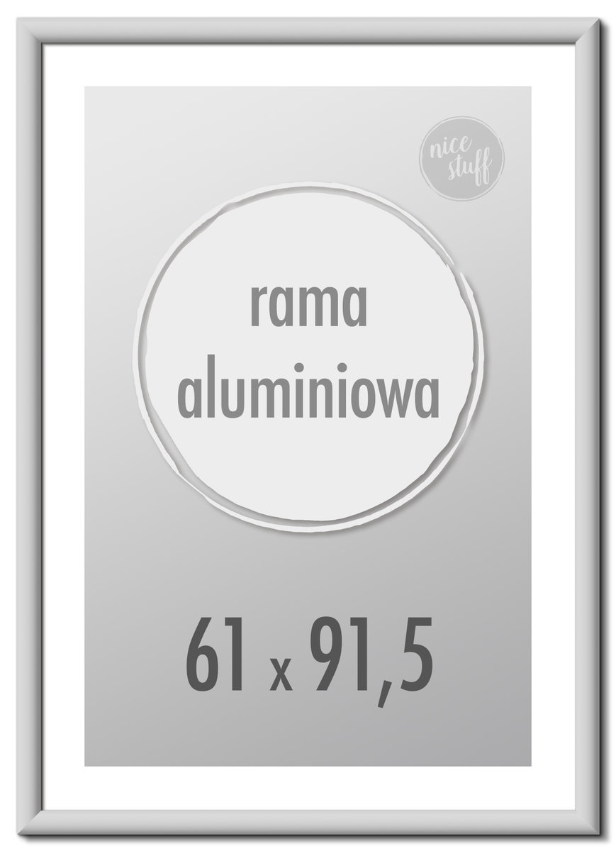 Ramka na zdjęcia 61x91,5 cm Ramki aluminiowe 91,5x61 cm srebrna