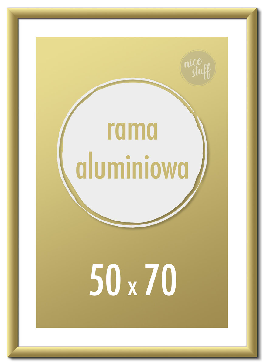 Ramka na zdjęcia 50x70 cm Ramki aluminiowe 70x50 cm złota