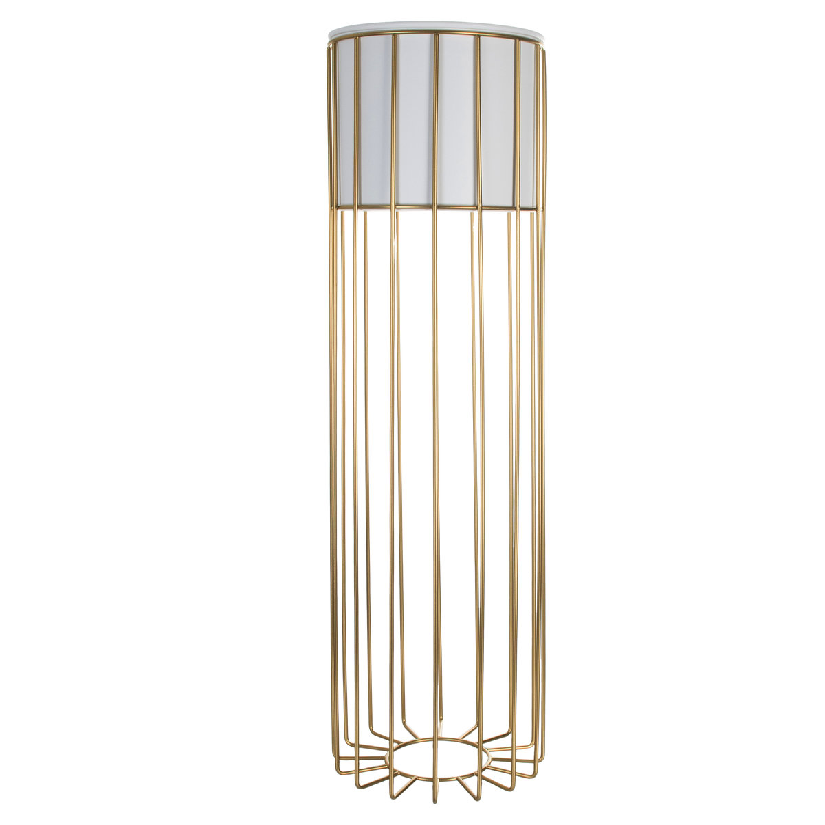 Kwietnik z osłonką stojący XL metalowy złoto biały loft industrialny / Urokliwe Wnętrza