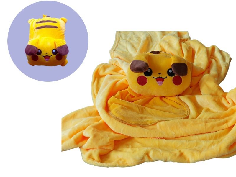 Pikachu Pikaczu koc pluszak zestaw 2w1 Pokemon