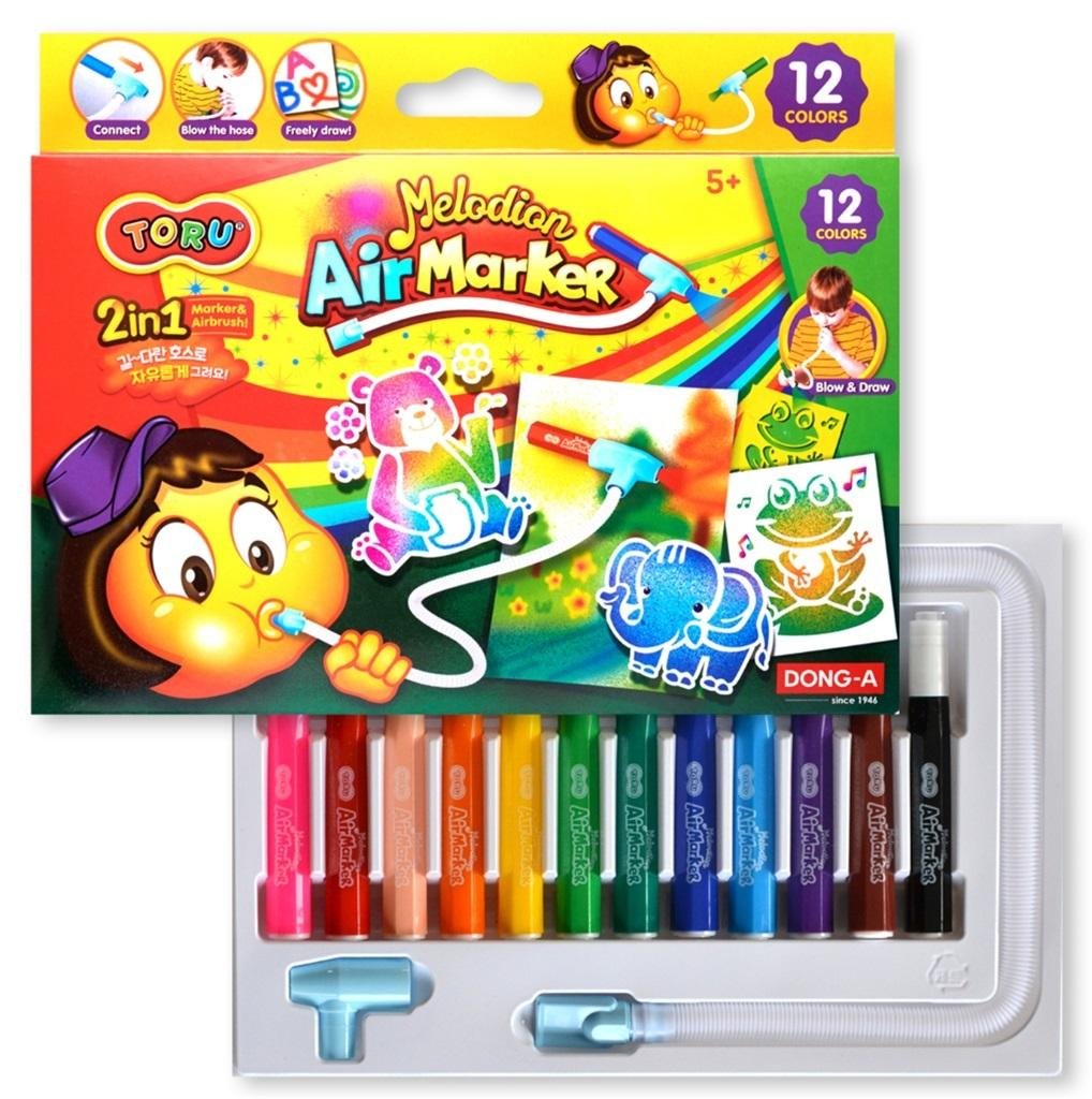 DONG-A Markery z rozpylaczem i szablonami 12 kol DONG-A