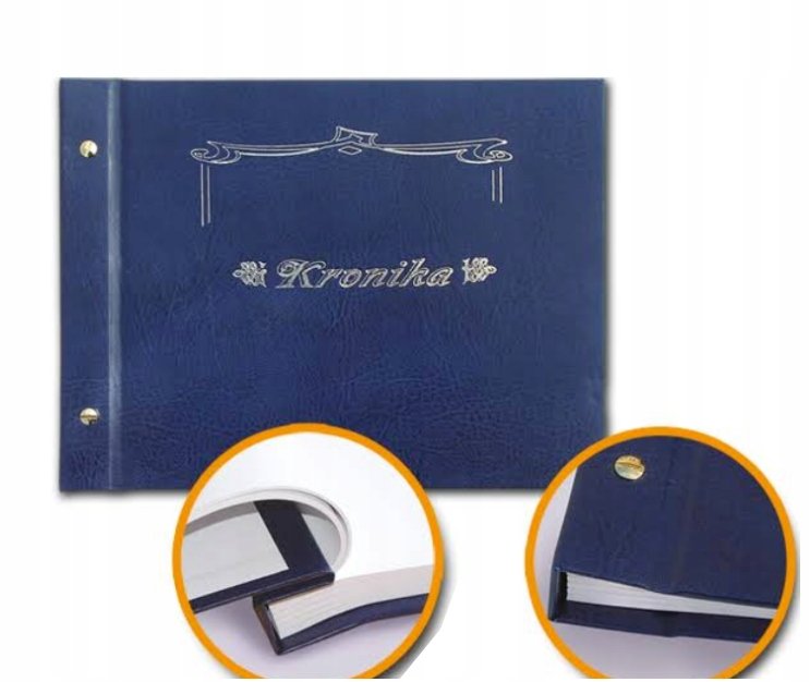 Kronika A4 Pozioma Nity Granatowa Barbara