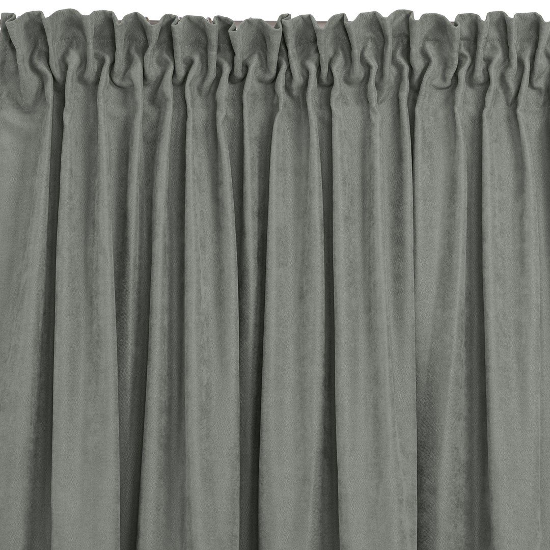 Zasłona MILANA kolor szary styl klasyczny taśma smok transparentna 5 cm z grzywką 3 cm szenila 140x225 homede - CURT/HOM/MILANA/