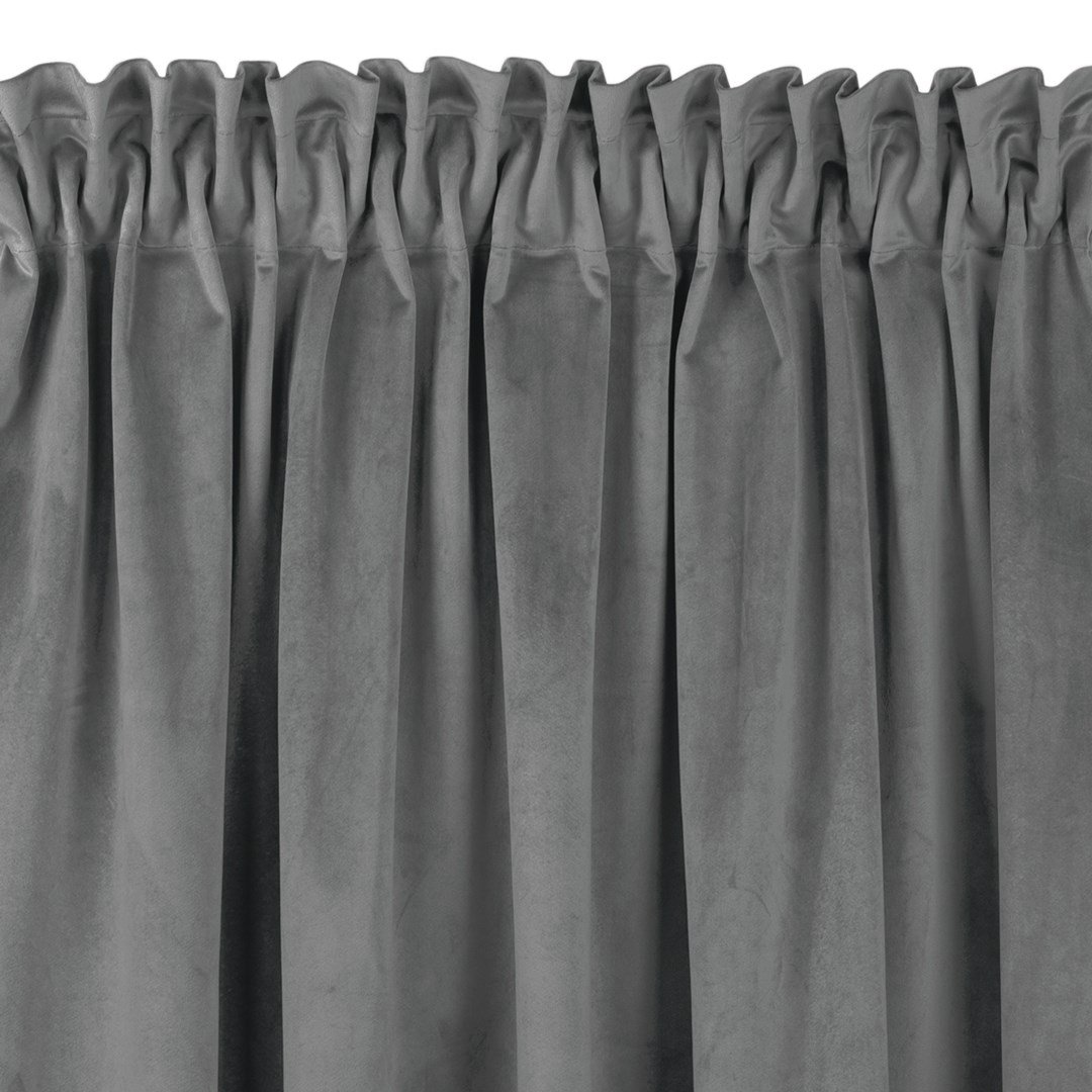 Zasłona VILA kolor grafitowy styl klasyczny taśma smok transparentna 7,5 cm z grzywką 3 cm velvet 530x270 homede - CURT/HOM/VILA