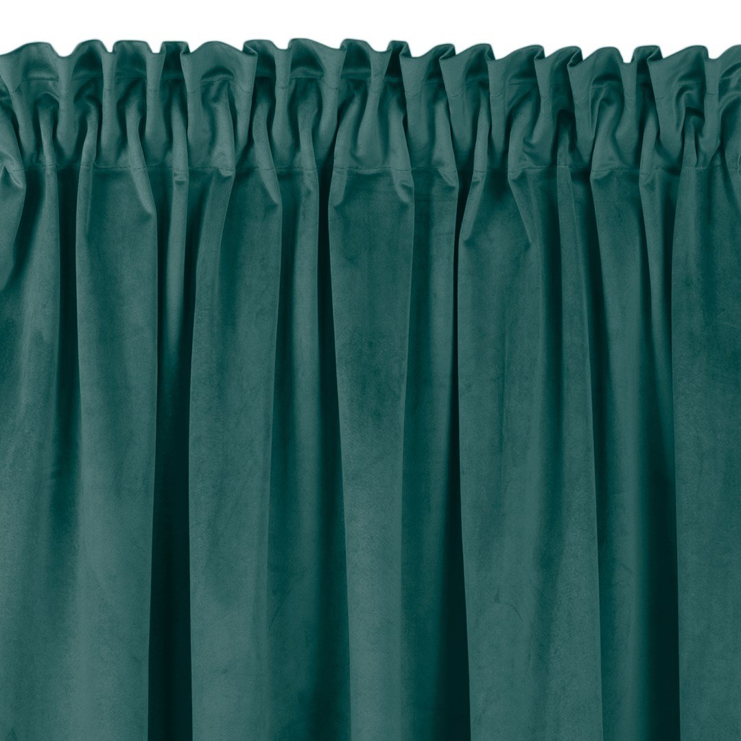 Zasłona VILA kolor morski styl klasyczny taśma smok transparentna 7,5 cm z grzywką 3 cm velvet 530x225 homede - CURT/HOM/VILA/VE