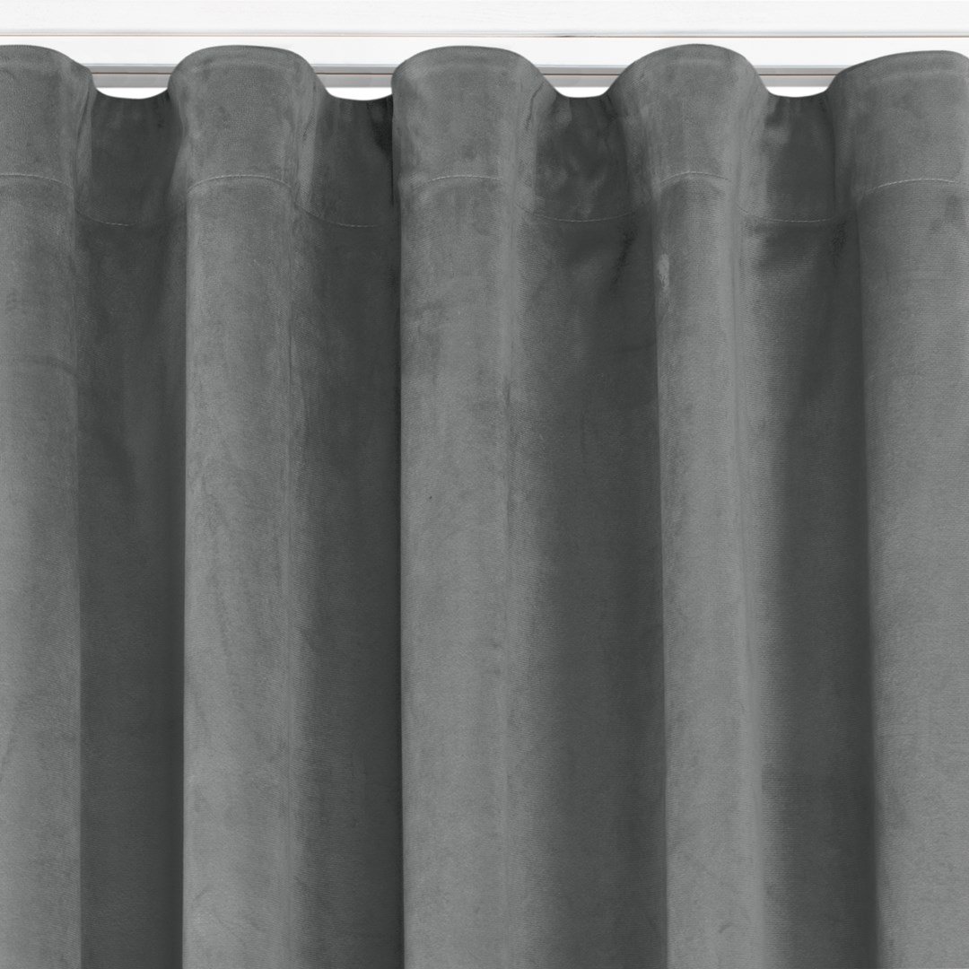 Zasłona VILA kolor grafitowy styl klasyczny taśma wave transparentna 7 cm velvet 200x270 homede - CURT/HOM/VILA/VELVET/PLEAT/W/7