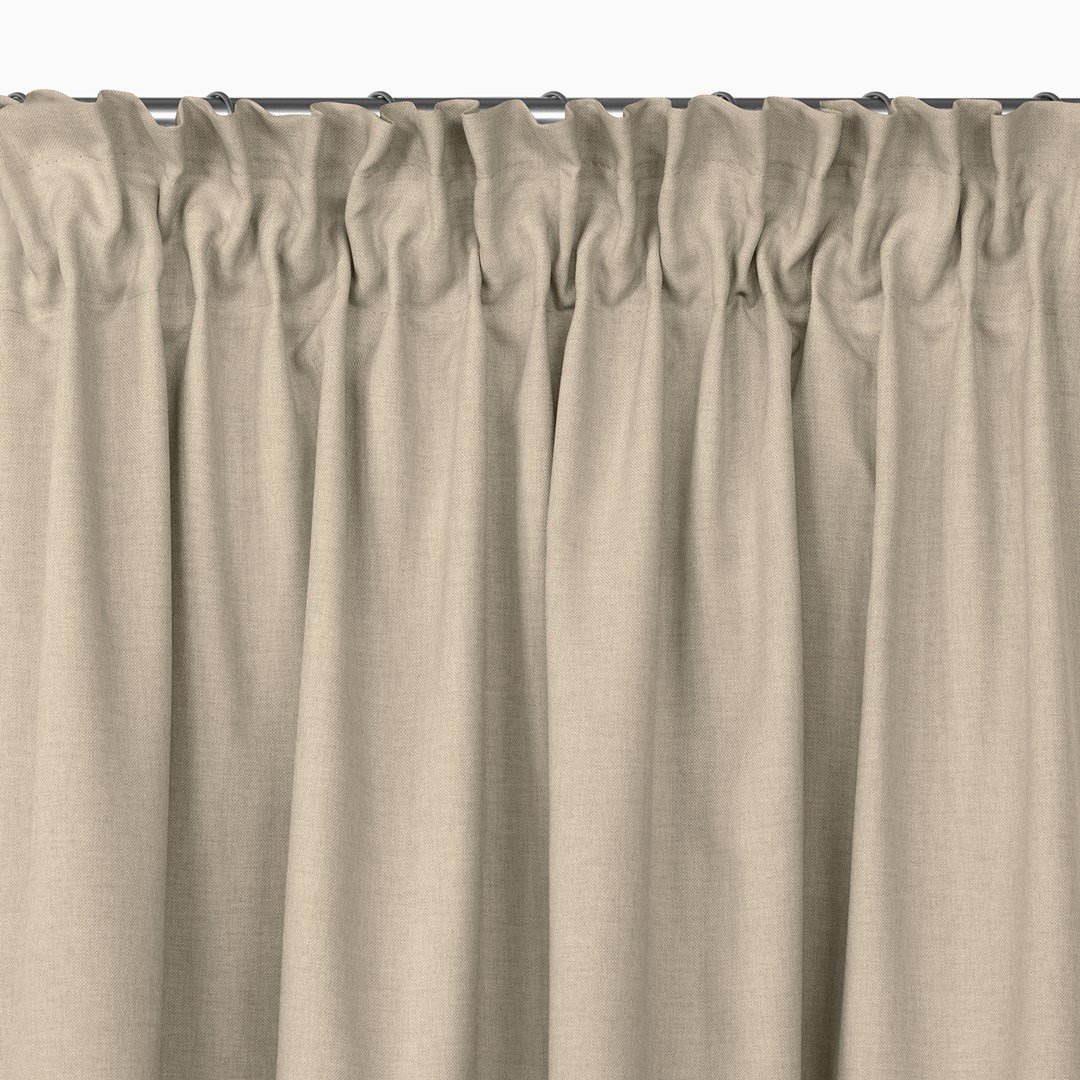 Zasłona CARMENA kolor beżowy styl klasyczny taśma smok transparentna 7,5 cm z grzywką 3 cm plecionka 450x245 homede - CURT/HOM/C