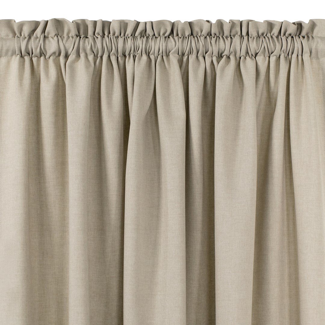 Zasłona CARMENA kolor beżowy styl klasyczny tunel 5 cm z grzywką 3 cm plecionka 140x245 homede - CURT/HOM/CARMENA/BRAID/TUNNEL/F