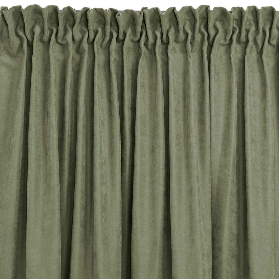 Zasłona MILANA kolor oliwkowy styl klasyczny taśma smok transparentna 5 cm z grzywką 3 cm szenila 220x175 homede - CURT/HOM/MILA