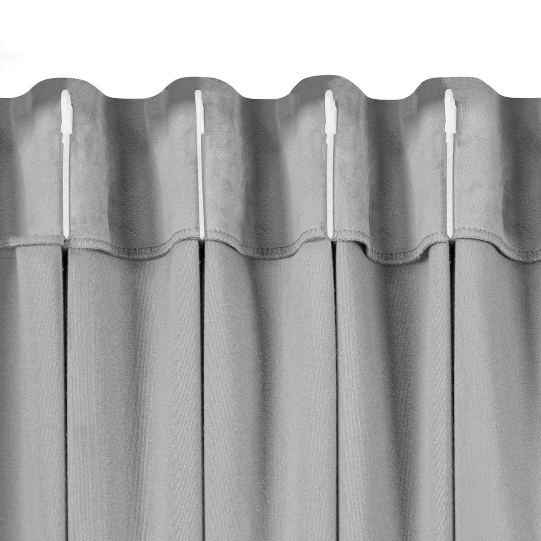 Zasłona VILA kolor beżowy styl klasyczny flex 7,5 cm z podwójną zakładką velvet 530x245 homede - CURT/HOM/VILA/VELVET/FLEX/75/BE