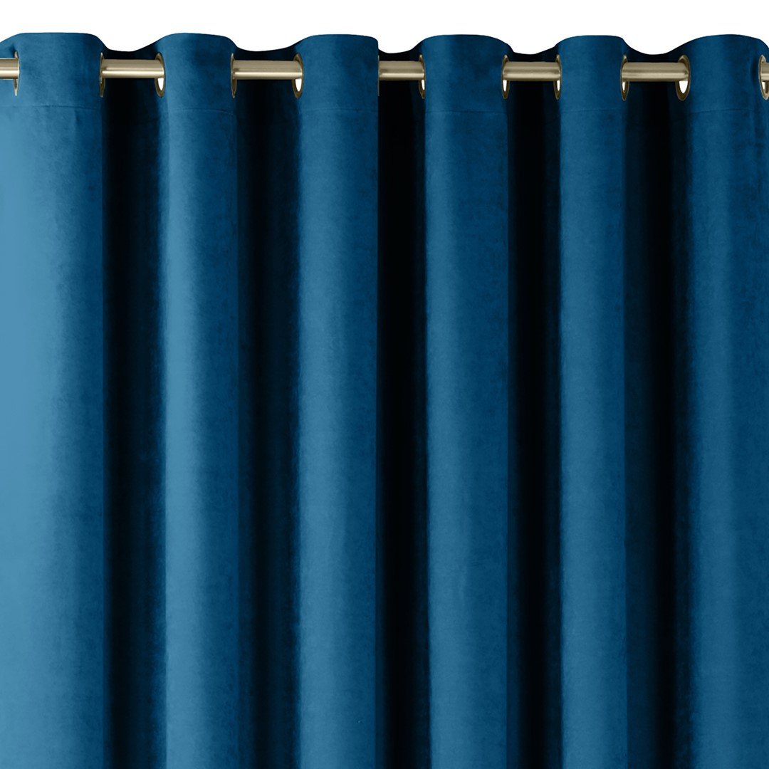 Homede, Zasłona Milana na złotych przelotkach Szenila, Indygo, 420x175 cm
