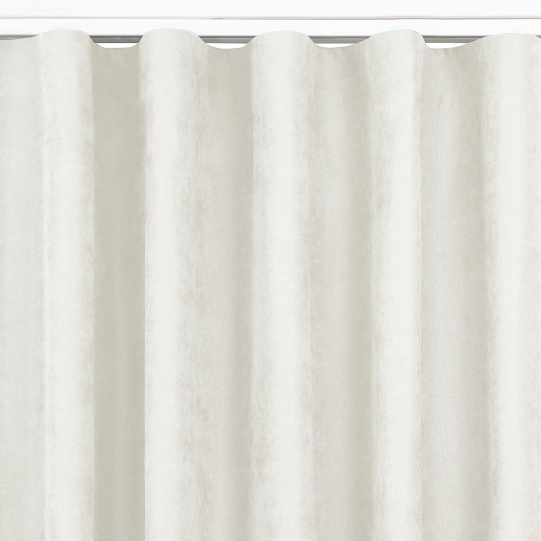 Zasłona MILANA kolor kremowy styl klasyczny taśma wave transparentna 7 cm szenila 220x225 homede - CURT/HOM/MILANA/CHENILLE/PLEA