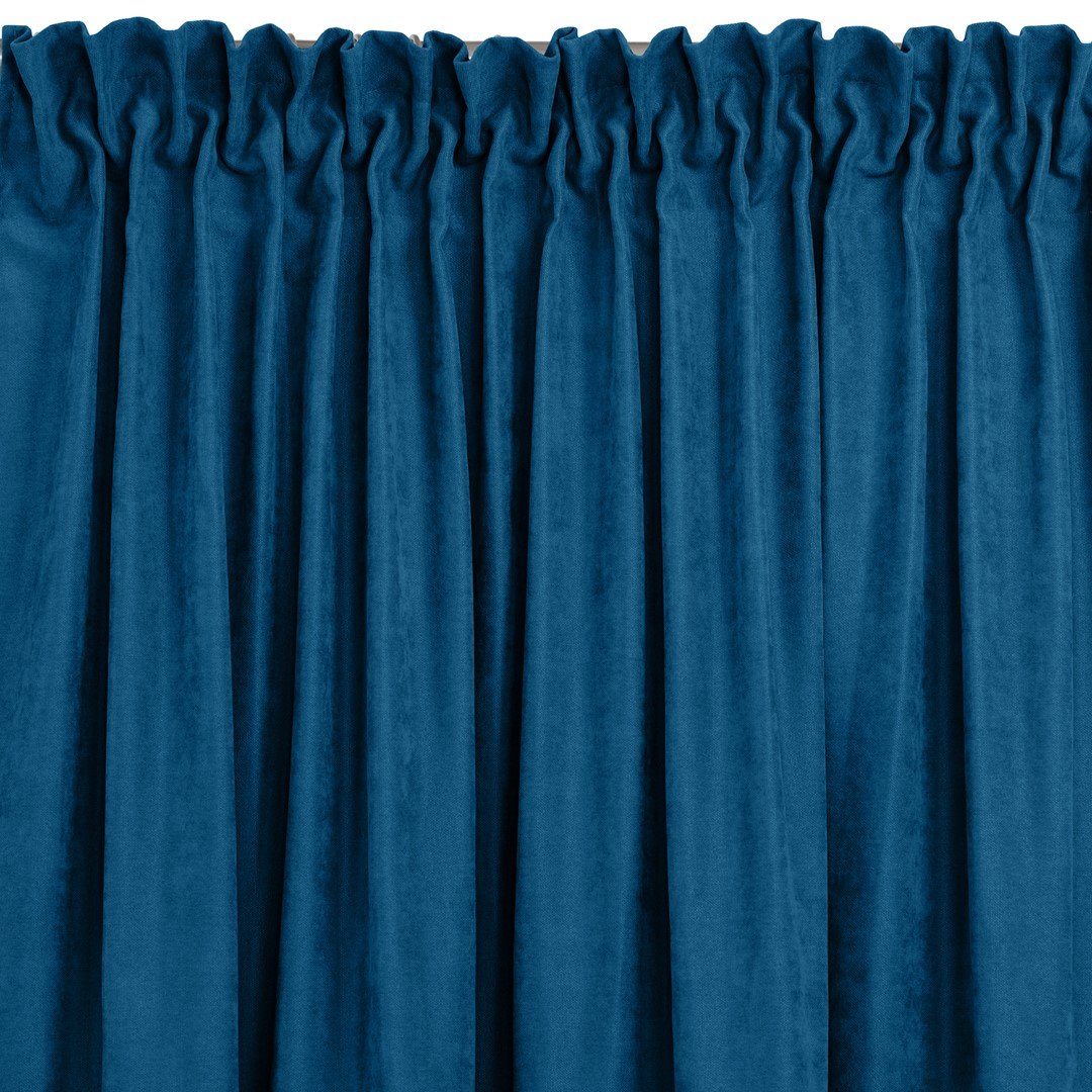 Zasłona MILANA kolor indygo styl klasyczny taśma smok transparentna 7,5 cm z grzywką 3 cm szenila 560x175 homede - CURT/HOM/MILA