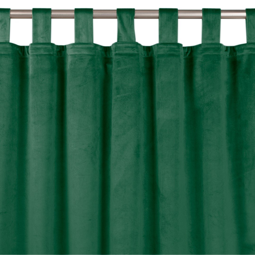 Zasłona VILA kolor butelkowa zieleń styl klasyczny szelki 10 cm velvet 400x175 homede - CURT/HOM/VILA/VELVET/TAB/BGREEN/400x175
