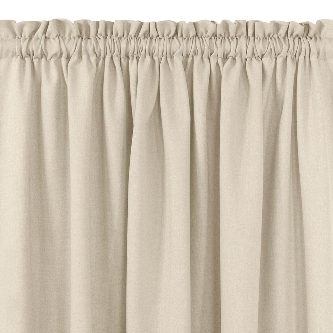 Zasłona CARMENA kolor kremowy styl klasyczny tunel 5 cm z grzywką 3 cm plecionka 140x225 homede - CURT/HOM/CARMENA/BRAID/TUNNEL/