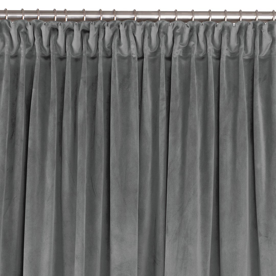 Zasłona VILA kolor grafitowy styl klasyczny taśma smok transparentna 10 cm velvet 135x300 homede - CURT/HOM/VILA/VELVET/PLEAT/D/