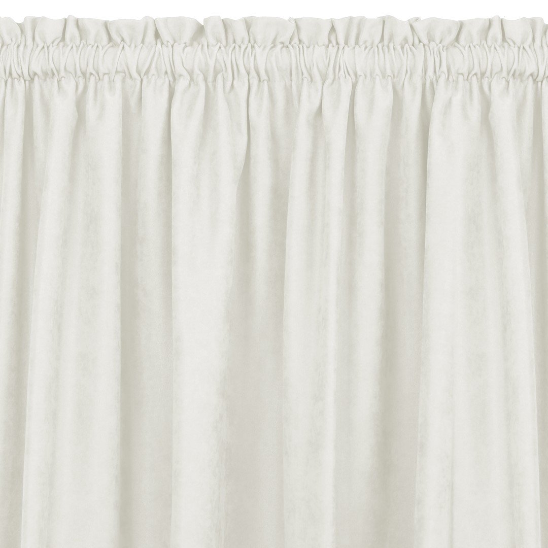Zasłona MILANA kolor kremowy styl klasyczny tunel 5 cm z grzywką 3 cm szenila 220x270 homede - CURT/HOM/MILANA/CHENILLE/TUNNEL/F