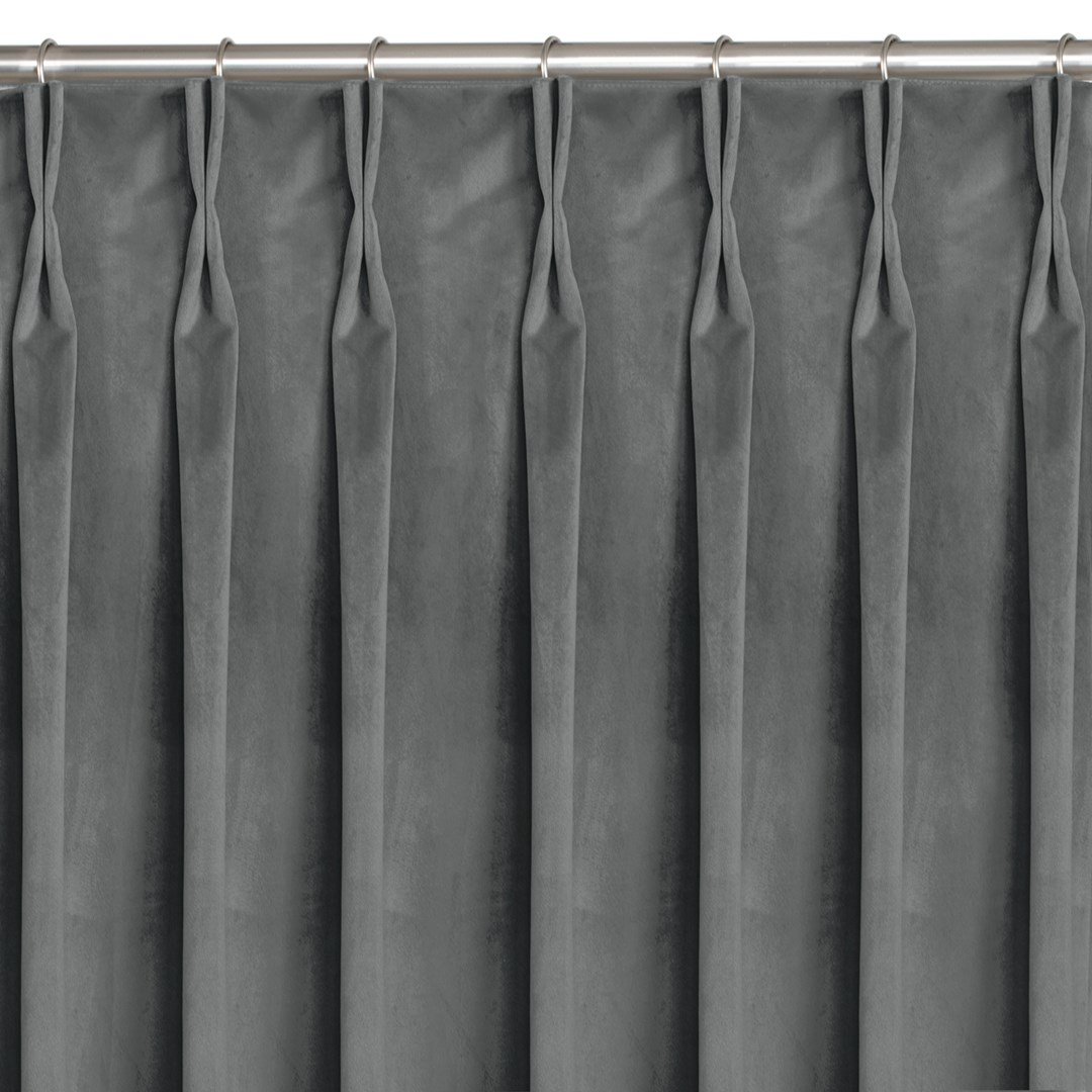 Zasłona VILA kolor grafitowy styl klasyczny flex 9,5 cm z podwójną zakładką velvet 265x225 homede - CURT/HOM/VILA/VELVET/FLEX/95