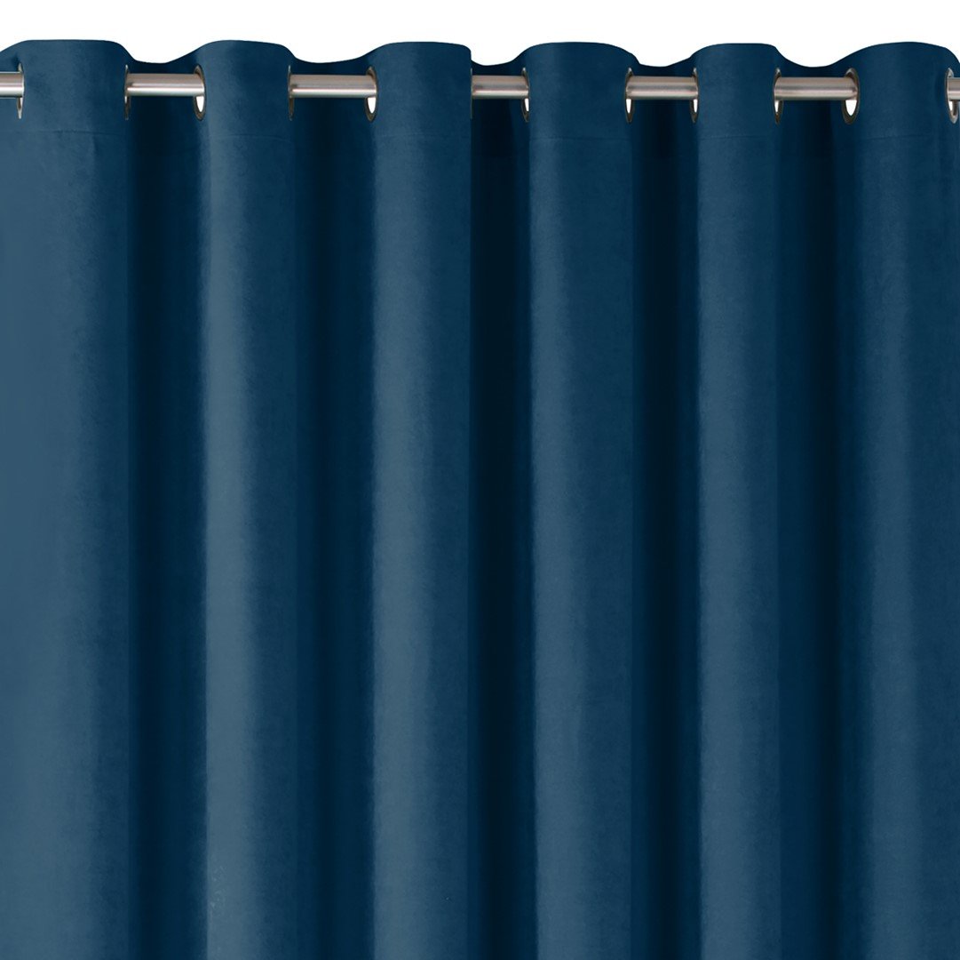 top Homede, Zasłona Milana na srebrnych przelotkach Szenila, Indygo, 280x300 cm