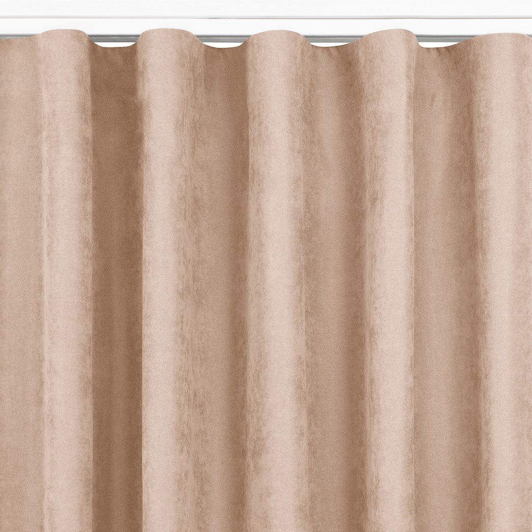 Zasłona MILANA kolor pudrowy róż styl klasyczny taśma wave transparentna 7 cm szenila 140x300 homede - CURT/HOM/MILANA/CHENILLE/