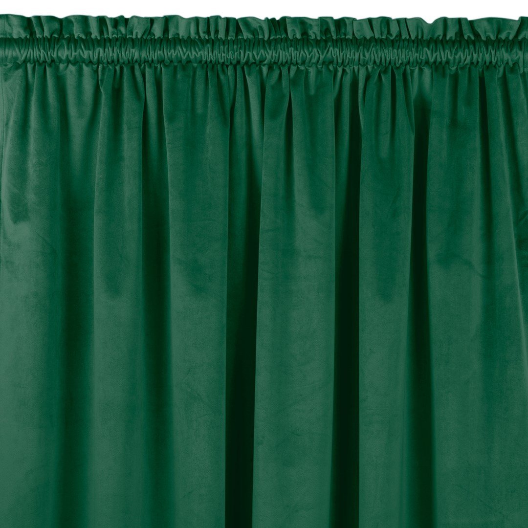 Zasłona VILA kolor butelkowa zieleń styl klasyczny tunel 5 cm z grzywką 3 cm velvet 265x270 homede - CURT/HOM/VILA/VELVET/TUNNEL