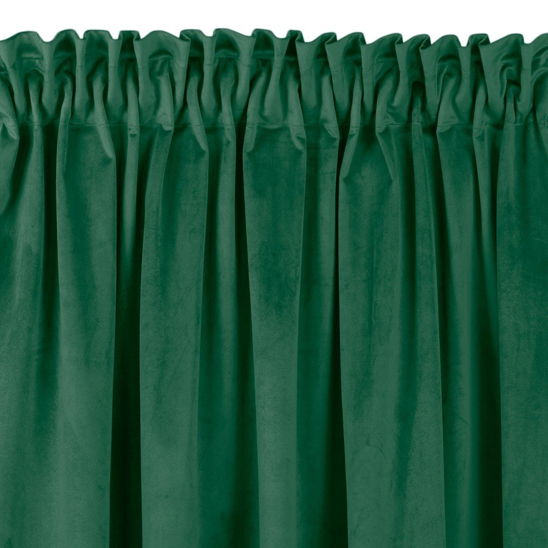 Zasłona VILA kolor butelkowa zieleń styl klasyczny taśma smok transparentna 5 cm z grzywką 3 cm velvet 200x175 homede - CURT/HOM