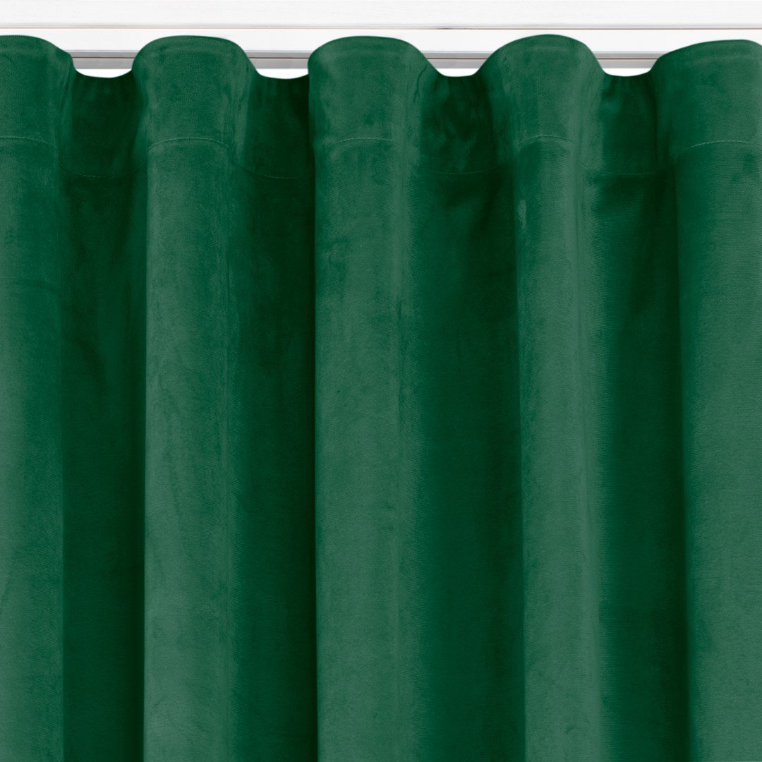 Zasłona VILA kolor butelkowa zieleń styl klasyczny taśma wave transparentna 7 cm velvet 200x245 homede - CURT/HOM/VILA/VELVET/PL