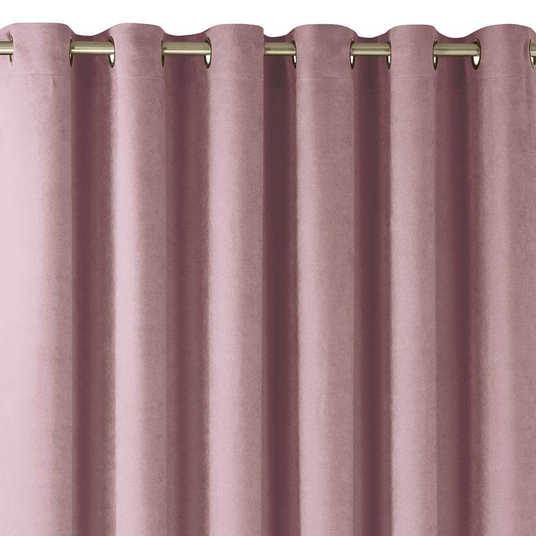Zasłona MILANA kolor różowy styl klasyczny złote przelotki metalowe złote szenila 280x270 homede - CURT/HOM/MILANA/CHENILLE/EYEL